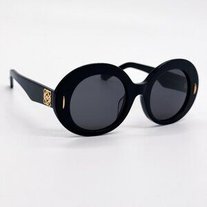 NEW LW40146F 01A LOEWE WOMEN ROUND BLACK LOEWE SUNGLASSES